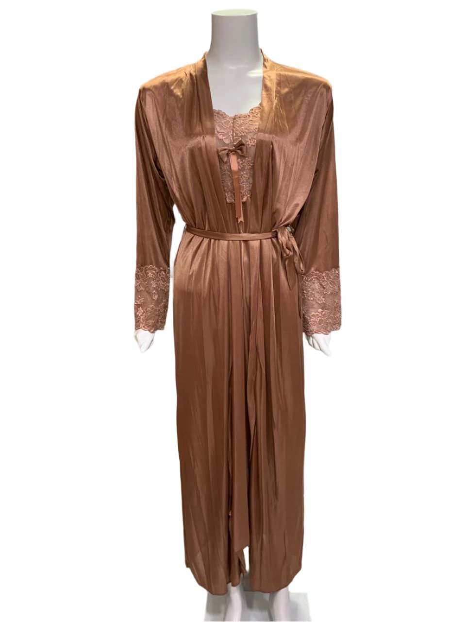 Luxurious Silk Long Nighty with Robe Set