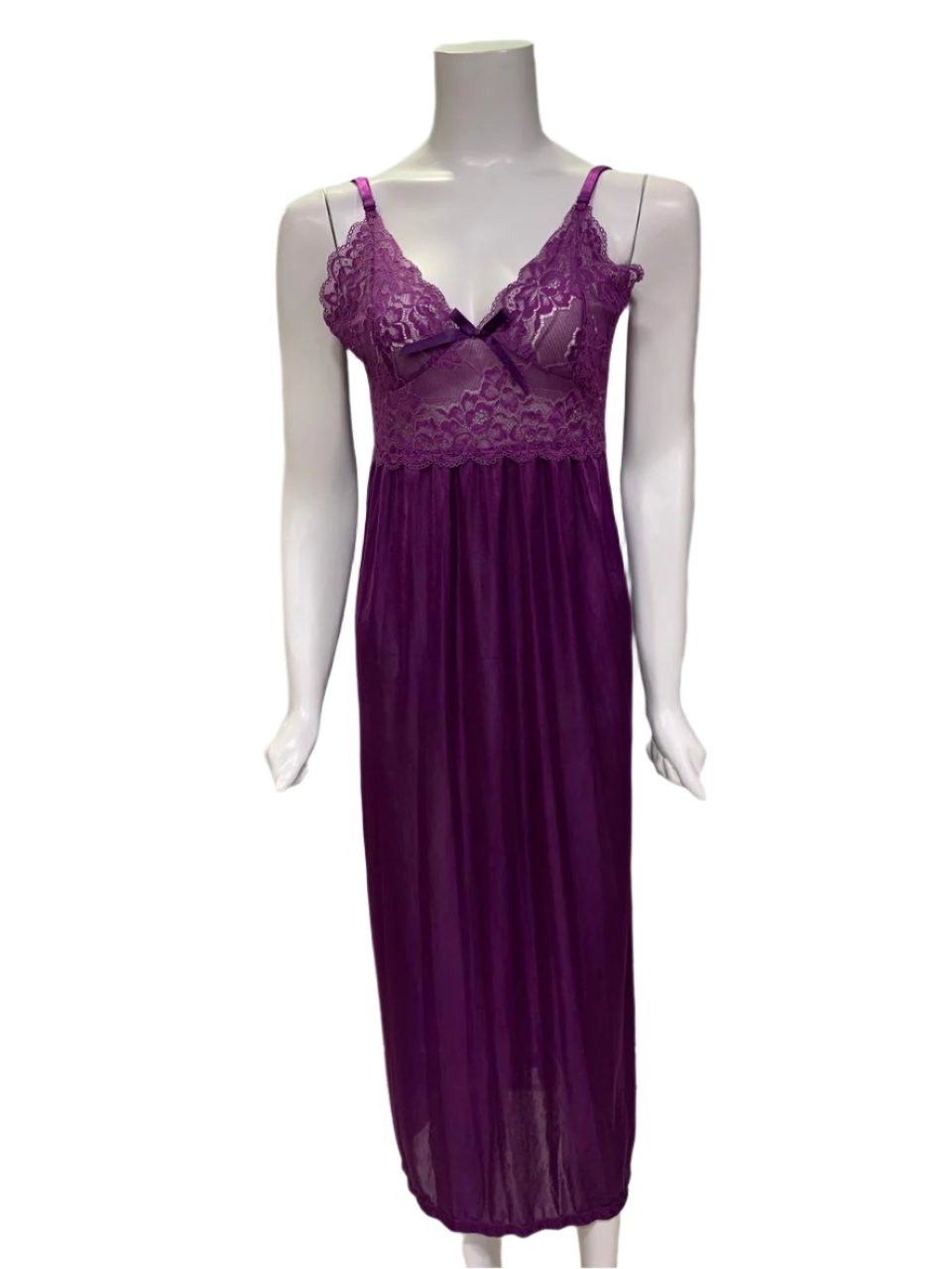 Elegant Floral Lace Long Nighty with Sheer Robe