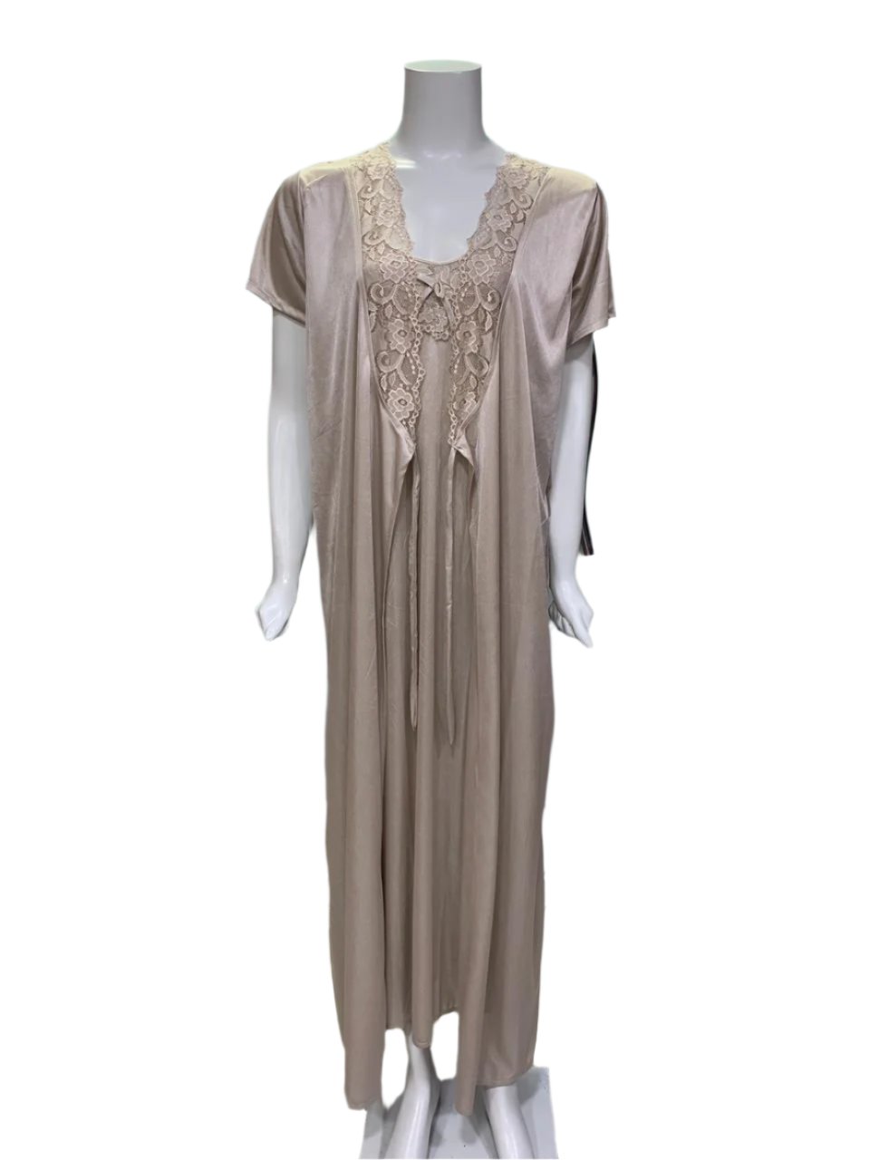 Sleek Elegance Long Nighty with Robe Set