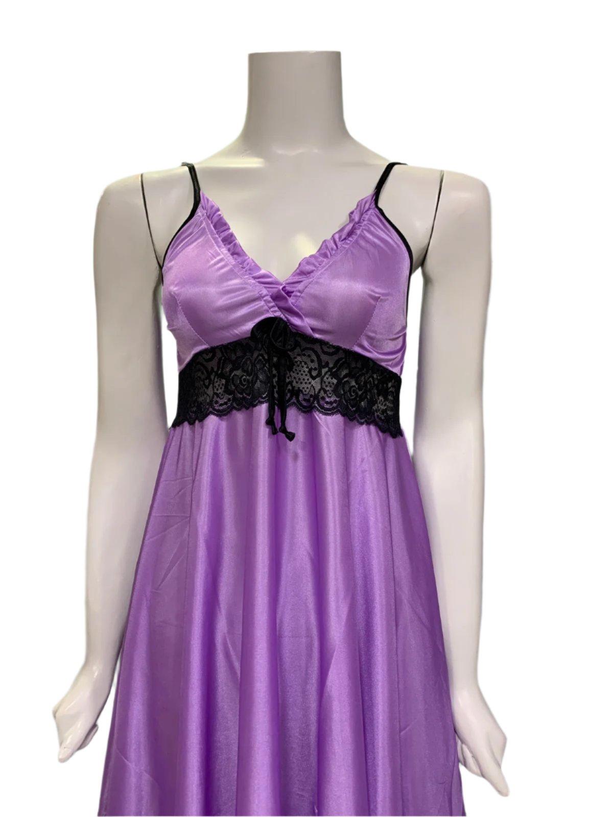 Silk Short Nighty with V-Neck Design