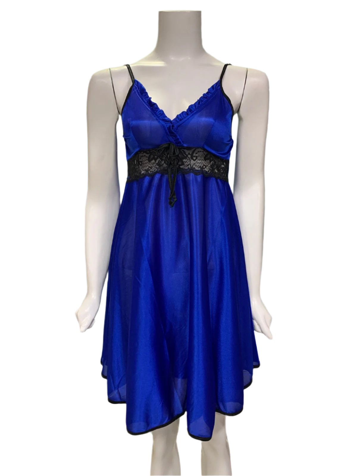 Silk Short Nighty with V-Neck Design