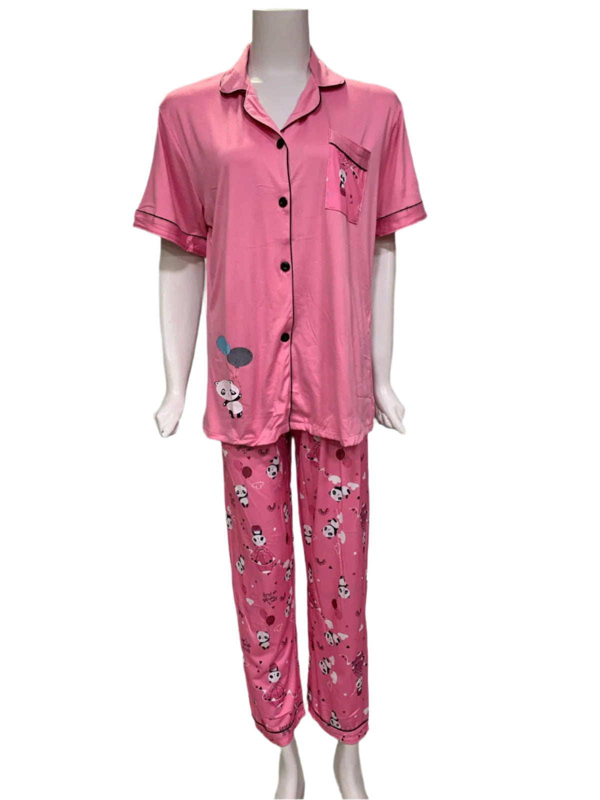 Peach Panda Dreams – Women’s Two-Piece Night Suit Set