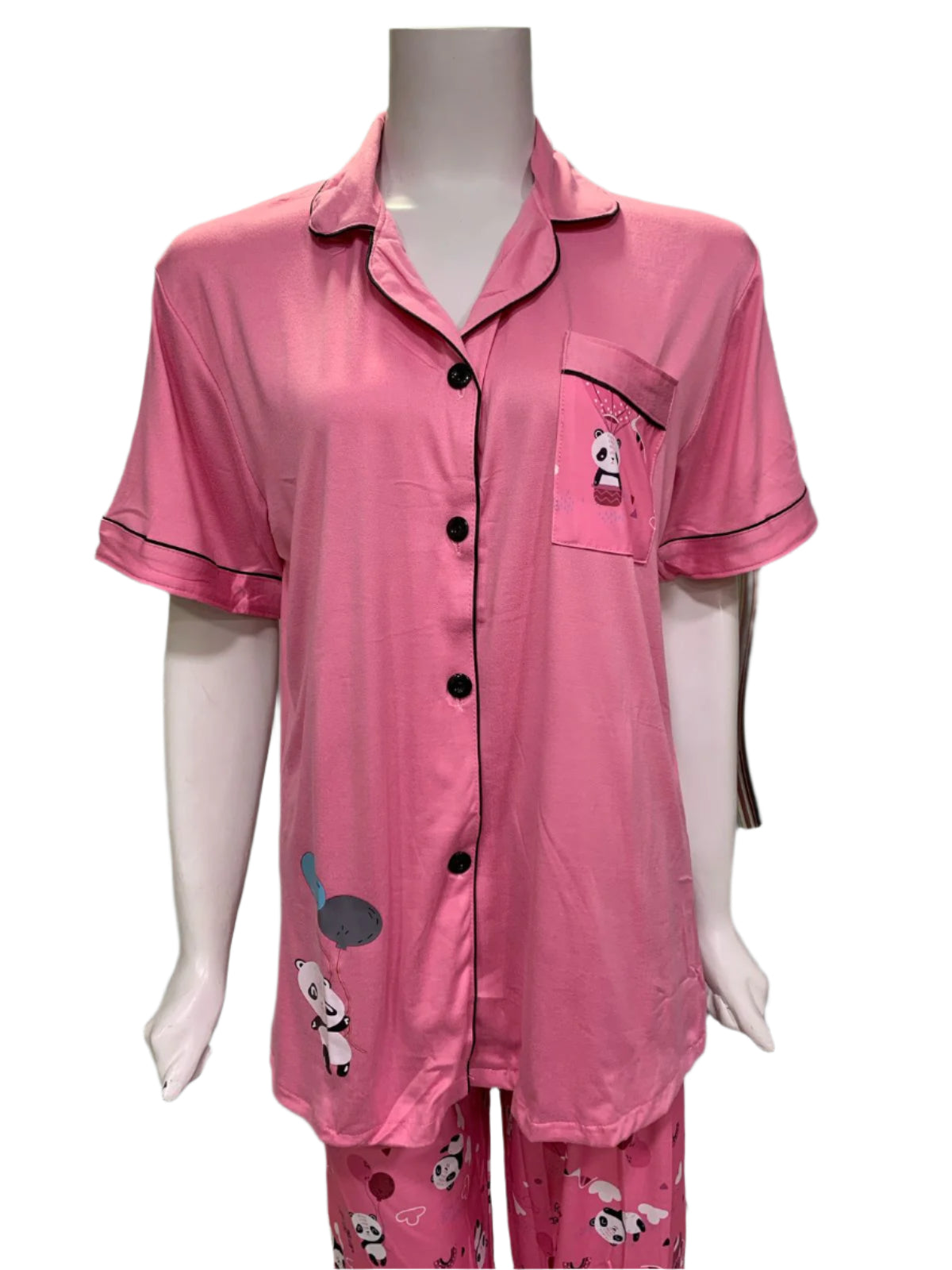 Peach Panda Dreams – Women’s Two-Piece Night Suit Set